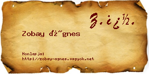 Zobay Ágnes névjegykártya